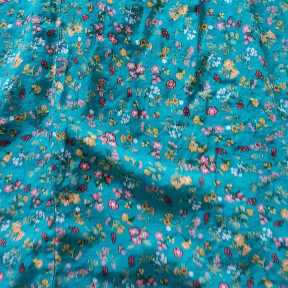 Maxi Floral Dress Women 3XL Strappy Teal Flowy Cotton Lightweight Boho Peasant - Picture 4 of 10